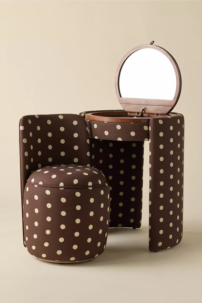 Upholstered Vanity & Stool Set