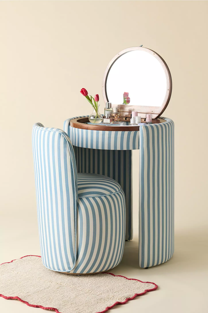 Upholstered Vanity & Stool Set
