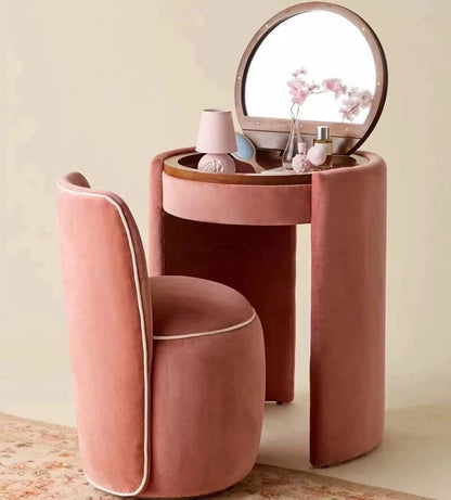 Upholstered Vanity & Stool Set