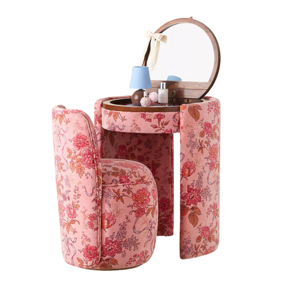 Upholstered Vanity & Stool Set